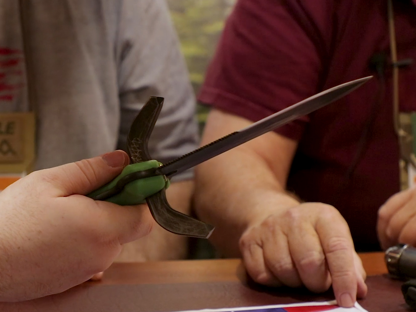 BuckMaster 2.0 prototype knife in hand