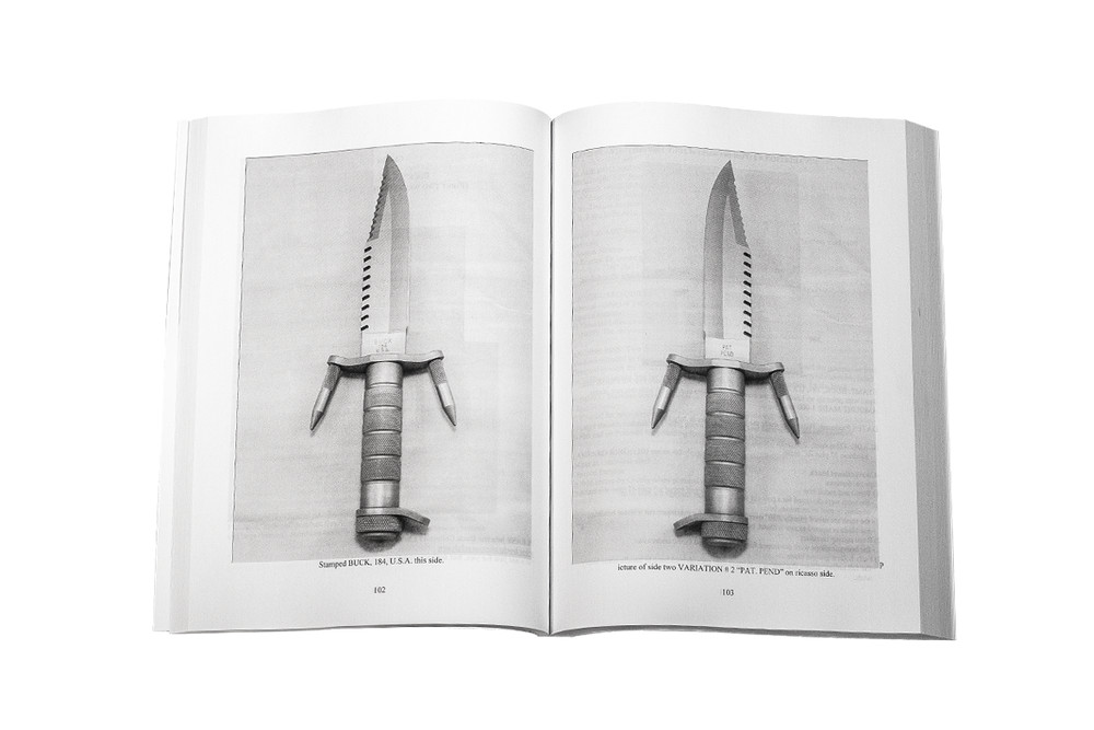 Open book displaying a BuckMaster knife