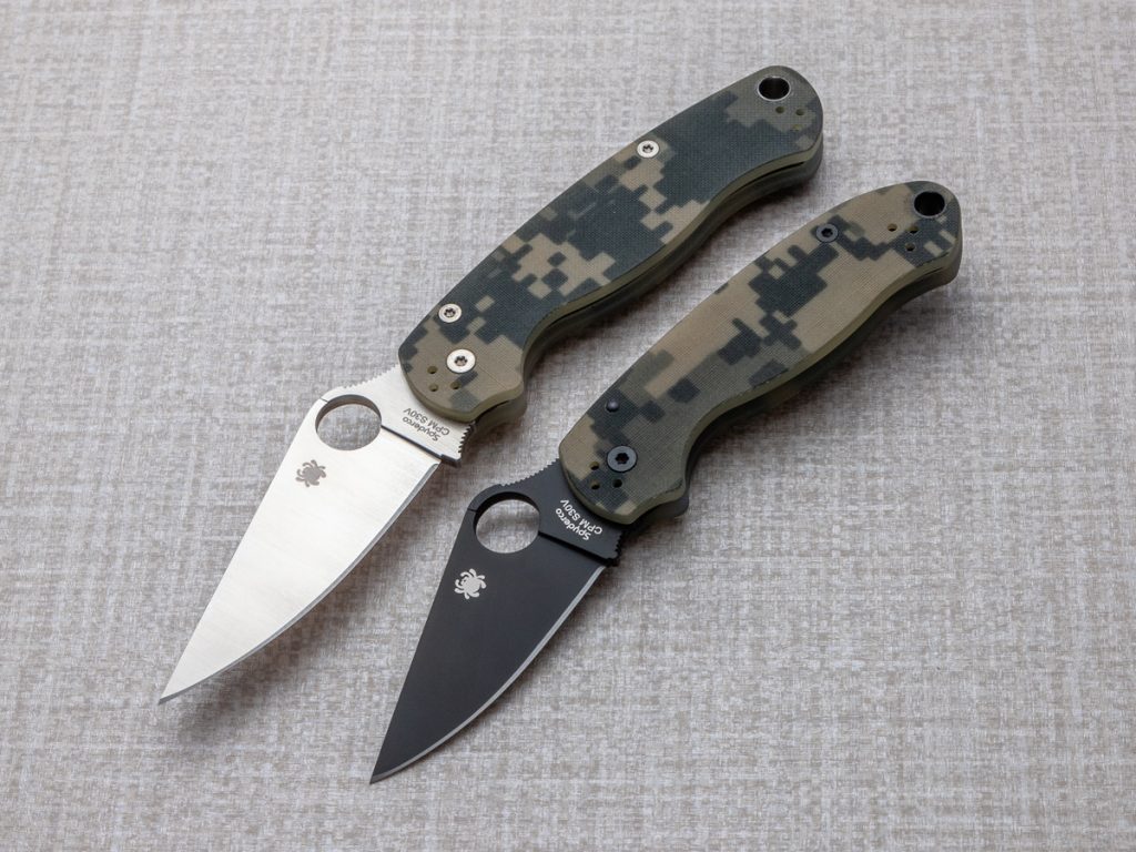 Spyderco Paramilitary 2 and Para 3 side-by-side