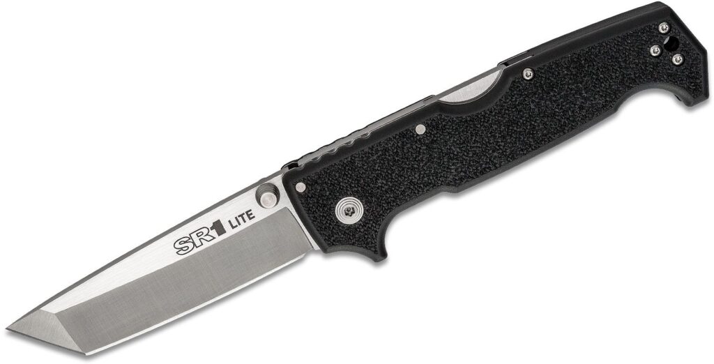 Cold Steel SR1 Lite tanto knife on a white background.