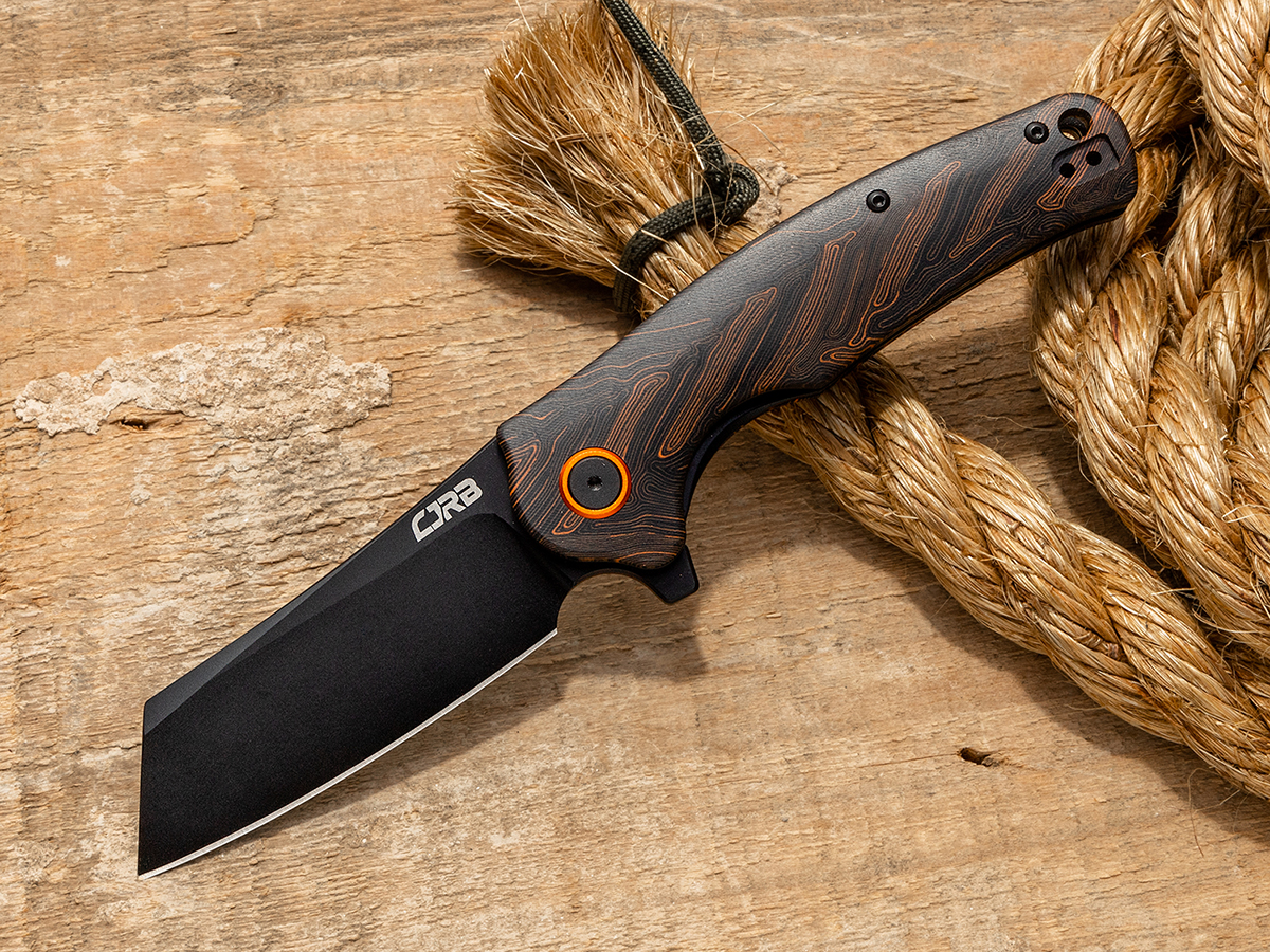 CJRB KC Exclusive Black/Orange G10 Crag Flipper