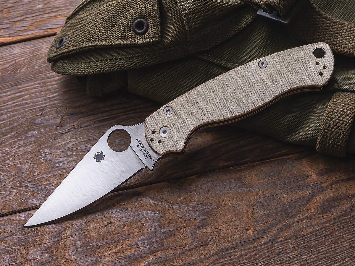 Spyderco Brown Canvas Micarta Paramilitary 2 Back In Stock!