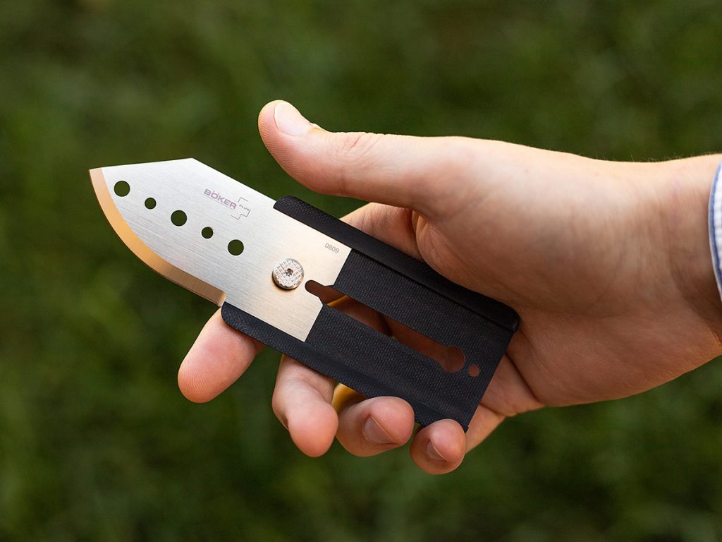Boker Plus SlydeR Credit Card Push Button Slide Knife KnifeCenter Blog