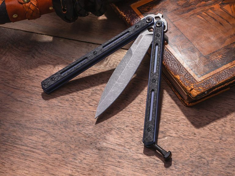 Kershaw Carbon Fiber/Blue Ti Lucha Butterfly Knife