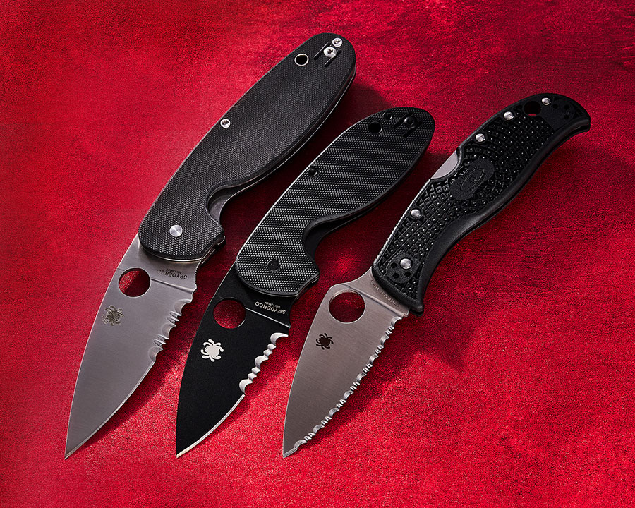 Spyderco Efficient, Emphasis, and LeafJumper Folders