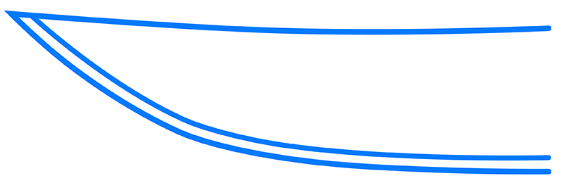 Trailing point blade shape diagram