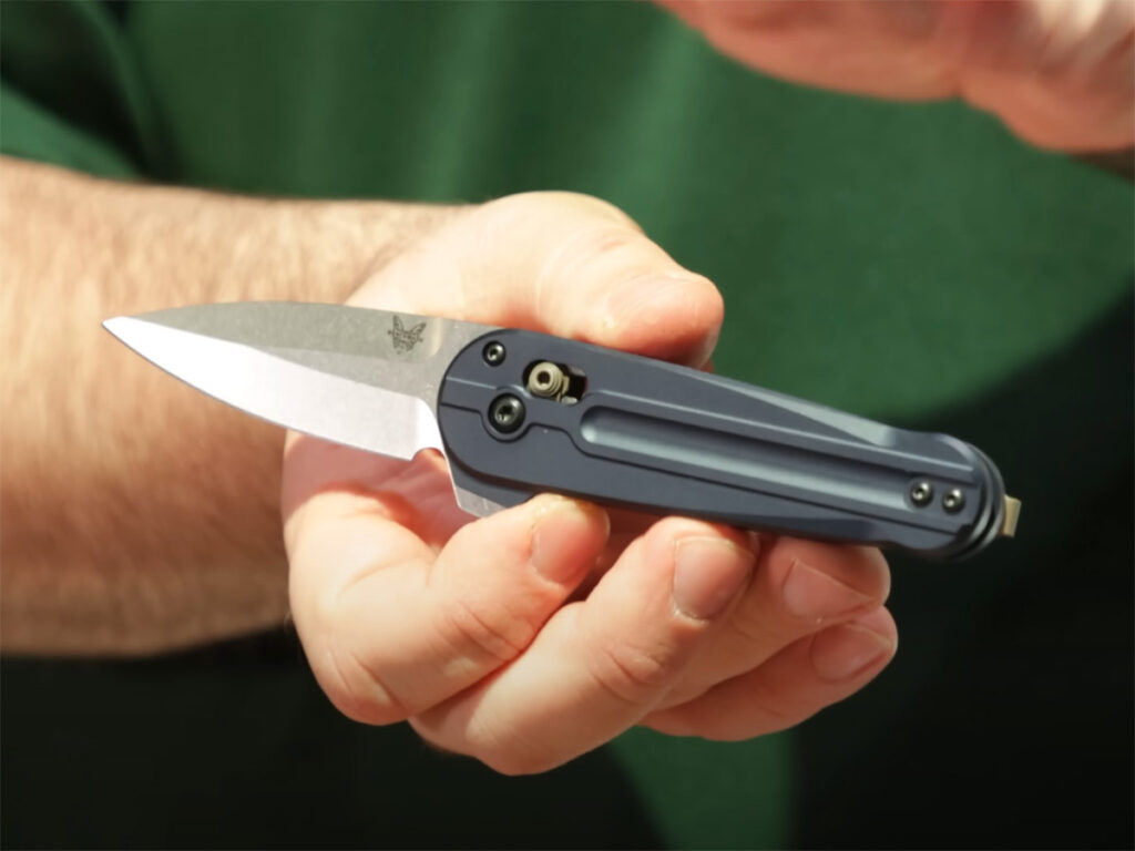 Benchmade 491 flipper open in hand