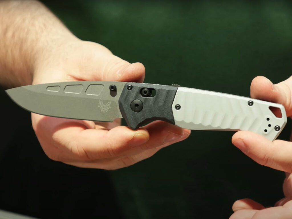 Benchmade PSK folding knife open in hand