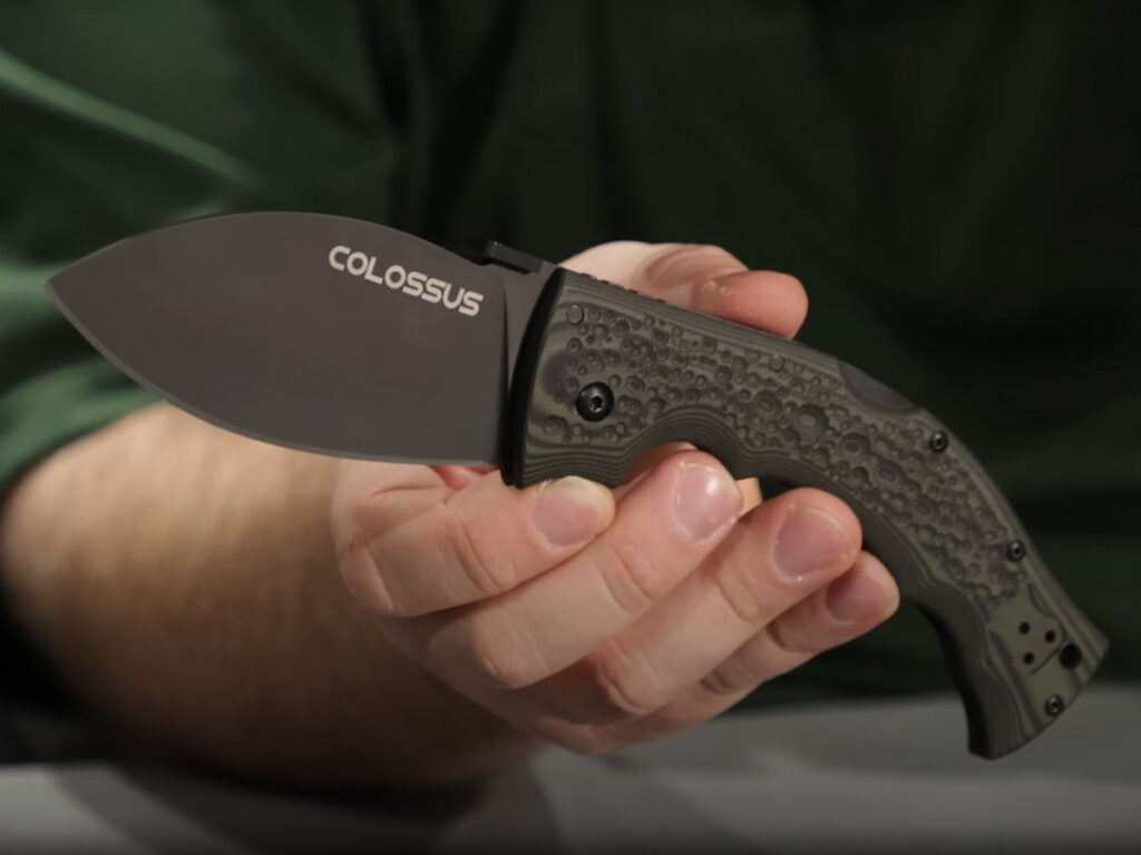 Cold Steel Colossus folding knife held in hand