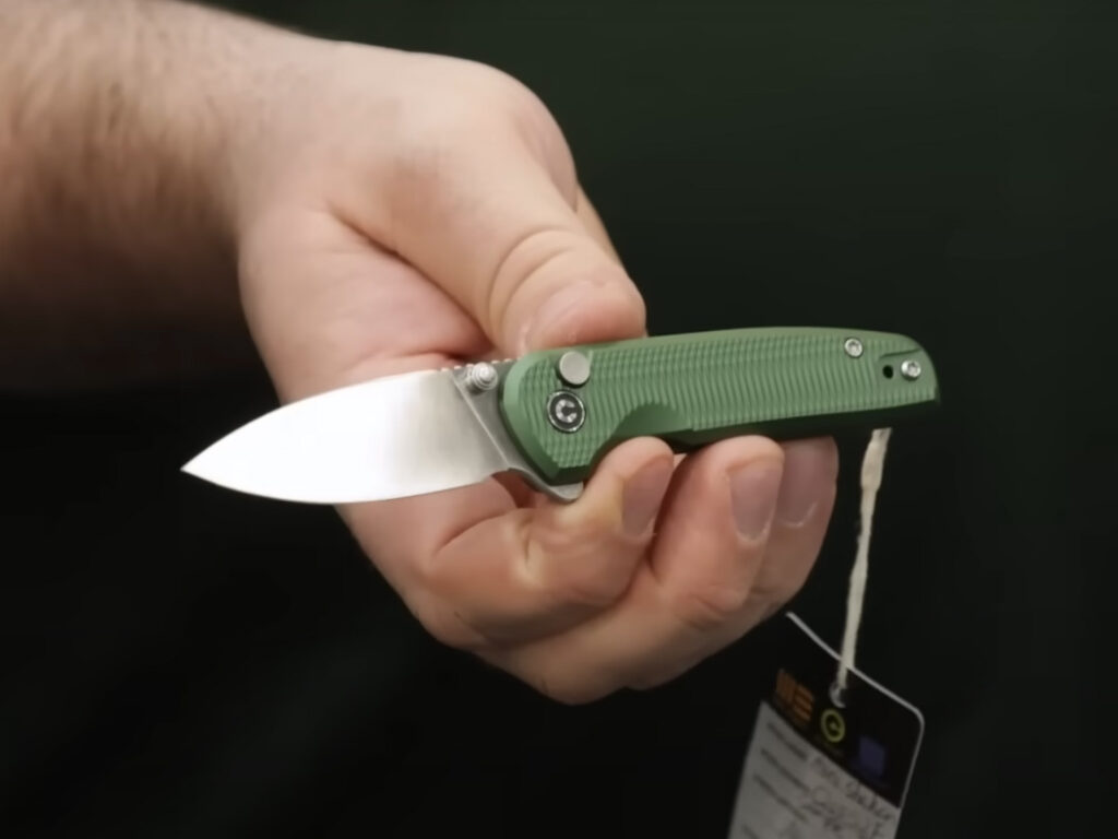 CIVIVI Shakan folding knife displayed open in hand