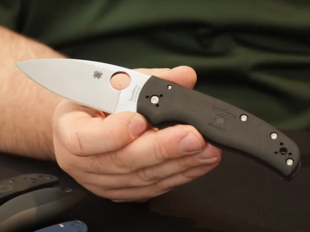 Spyderco Shaman Lightweight displayed in hand
