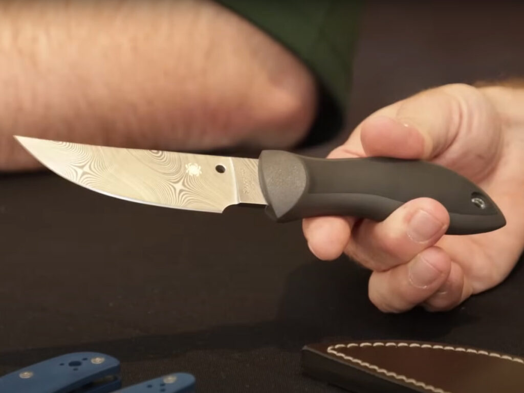Spyderco Bill Moran fixed blade knife displayed in hand