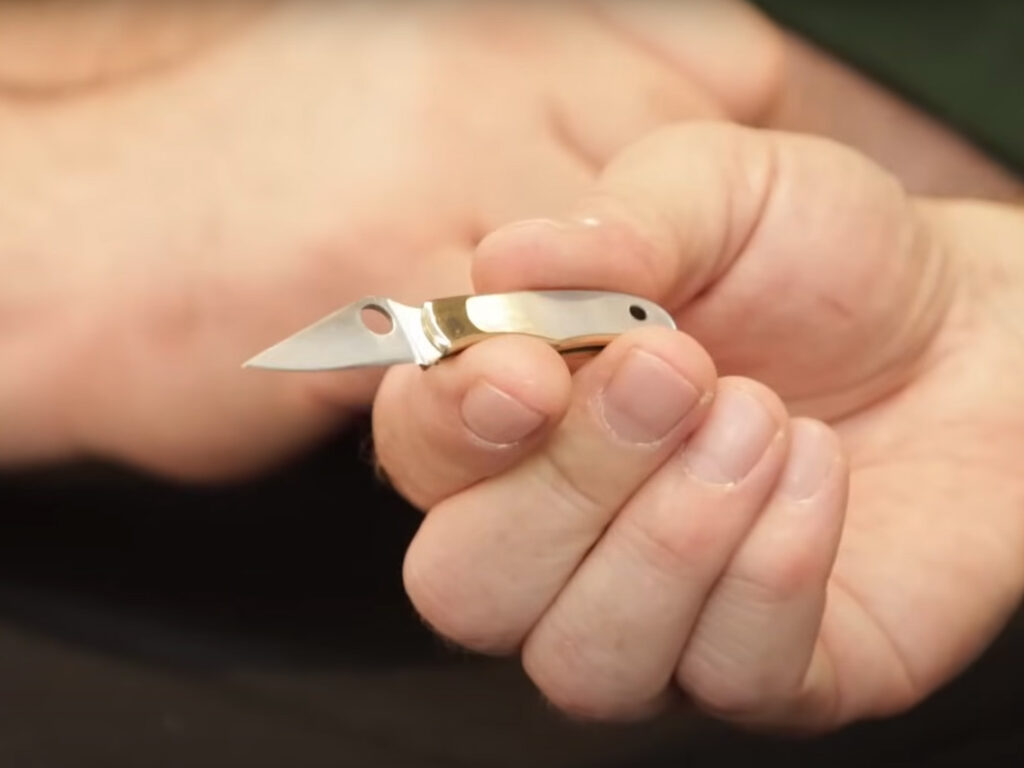 Spyderco Bug folding knife displayed in hand