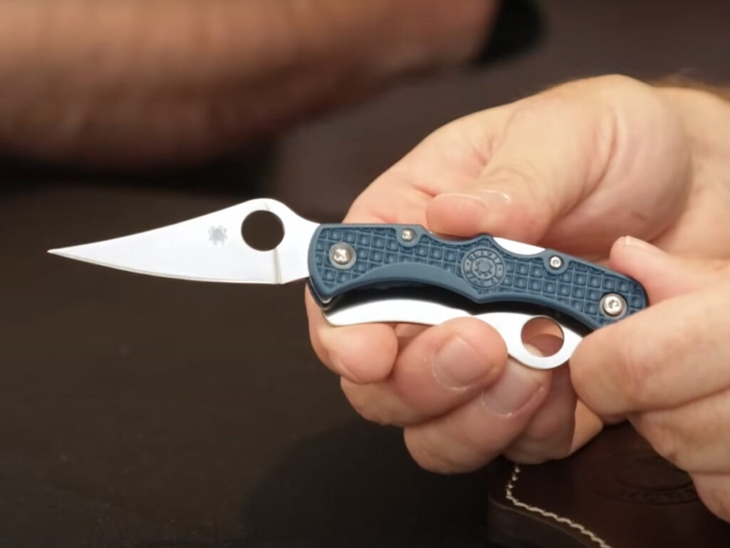 Spyderco Dyad Jr. knife displayed in hand