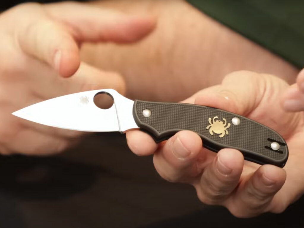 Spyderco Metropolitan folding knife displayed in hand